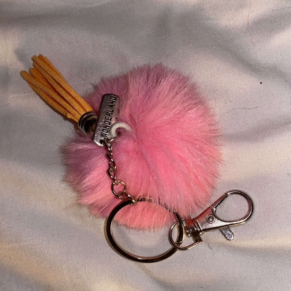 Handmade pink wonderland keychain